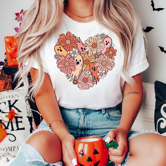 Floral Halloween Heart Tee