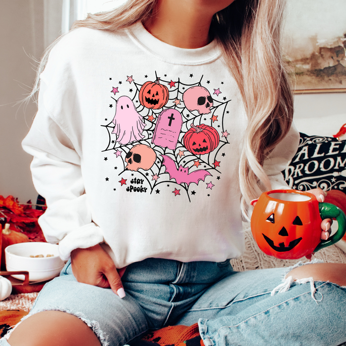 Pink Halloween Images Crewneck