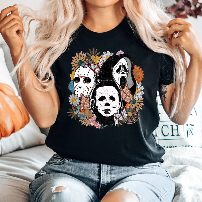 Floral Horror Movie Tee