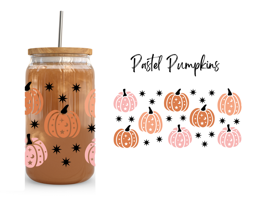 Pastel Pumpkins Glass - Clear