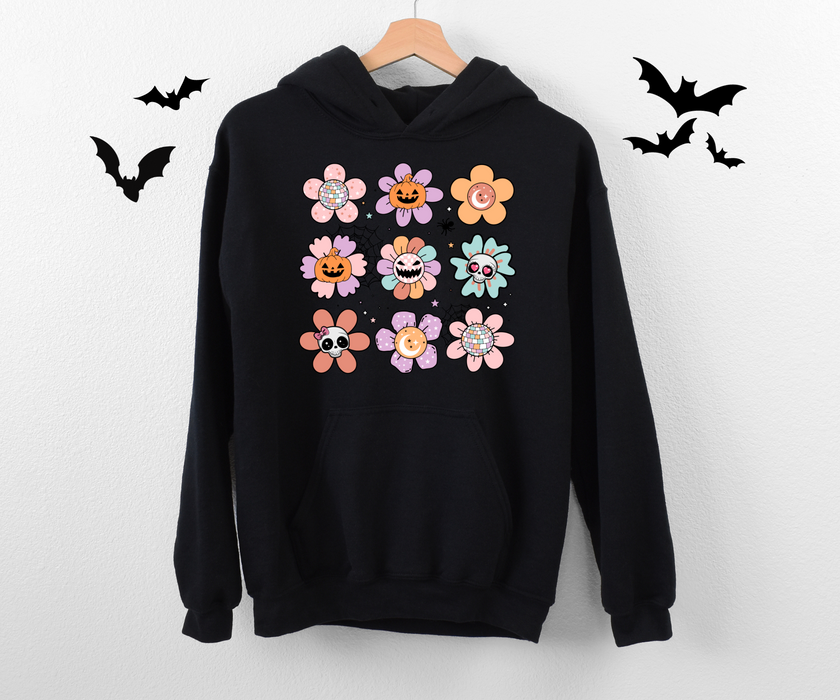 Youth Hoodie - Halloween Flowers