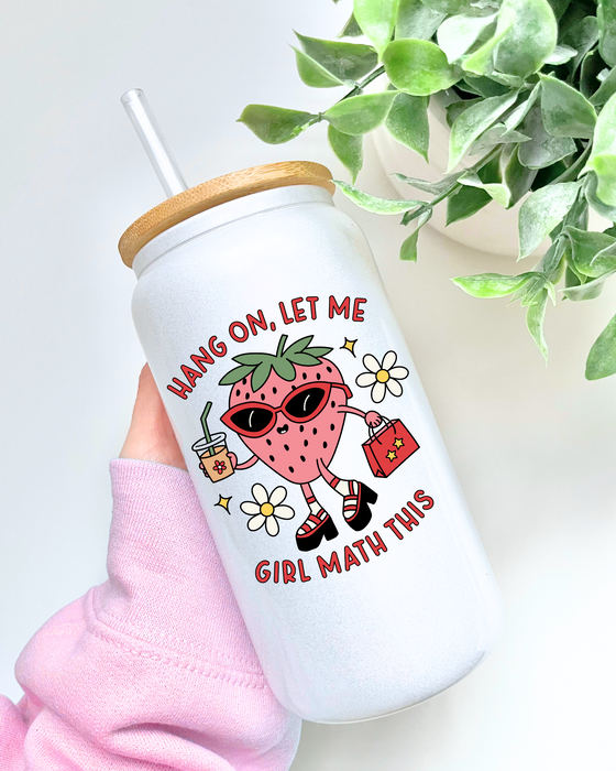 Girl Math ♡ 16oz Glass - White