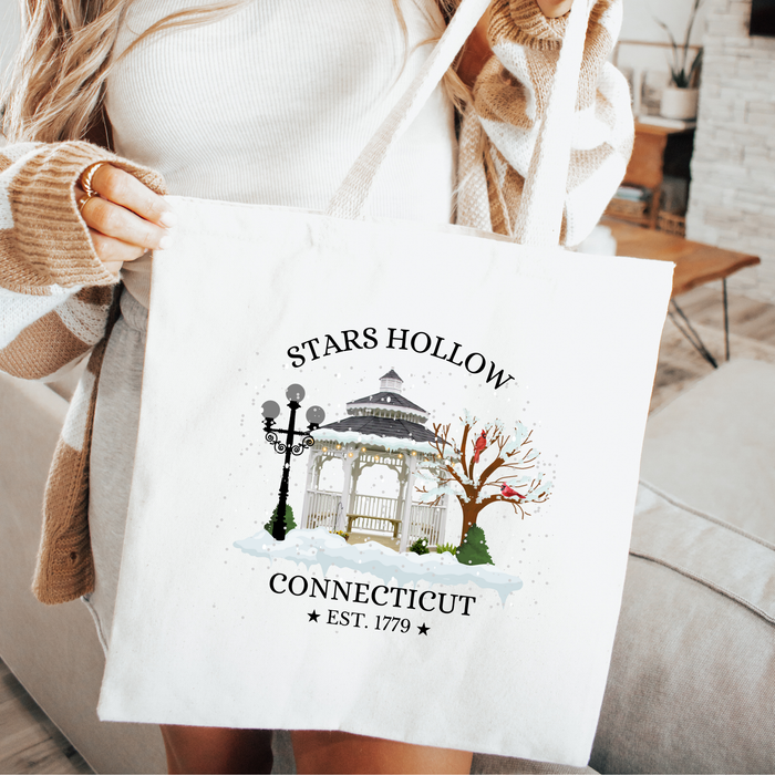 Stars Hollow ♡ White Canvas Tote