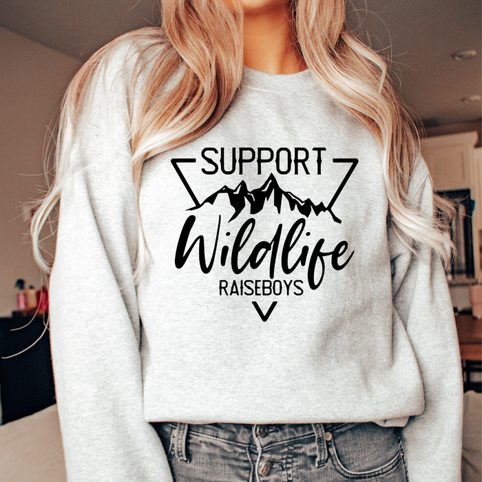 Support Wildlife Raise Boys Crewneck