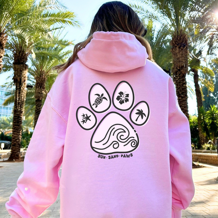 Beachy Paw Print Hoodie