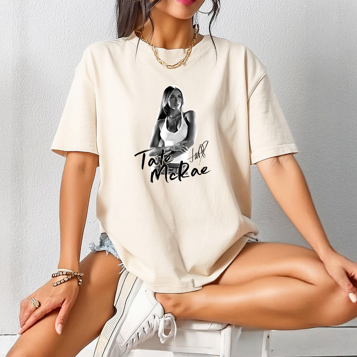 Tate M Tee (Cream) Front & Back