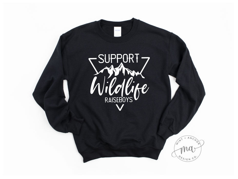 Support Wildlife Raise Boys Crewneck