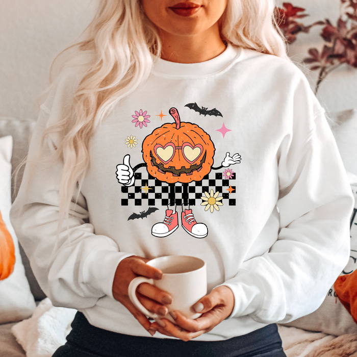 Retro Groovy Pumpkin Crewneck