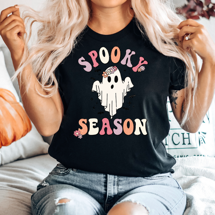 Spooky Season Floral Ghost Tee