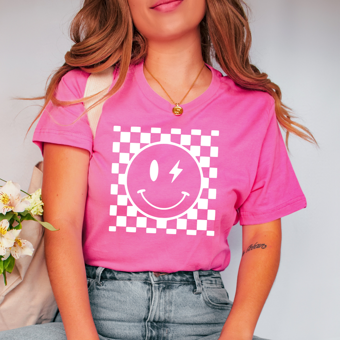 Checkered Smiley Tee