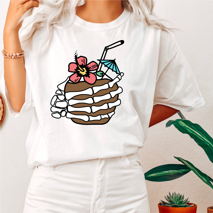 Skeleton Tropical Drink Tee
