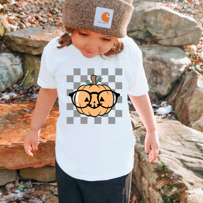 Kids Pumpkin Checkered Shirt
