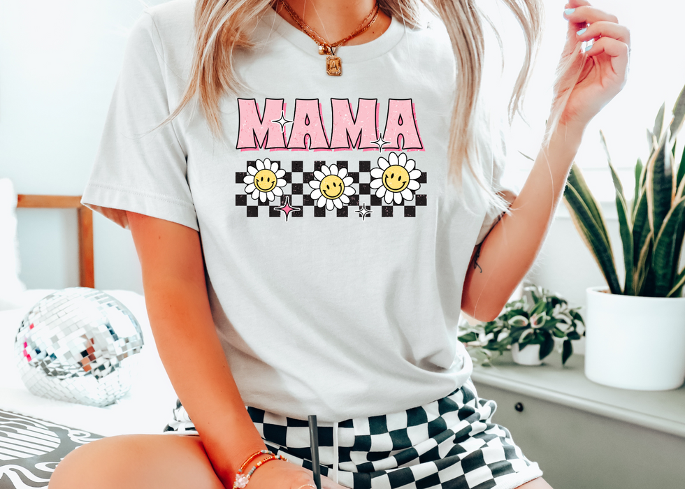 Checkered Daisy Mama Tee