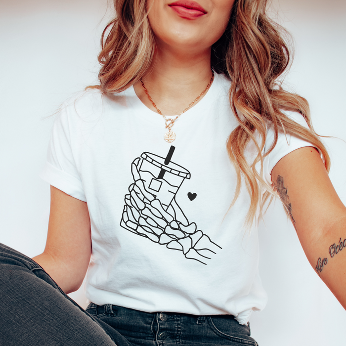 Skeleton Hand Coffee Love Tee
