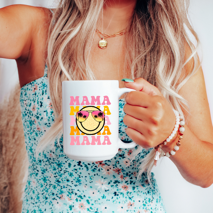 Mama Summer Smiley Mug 15oz