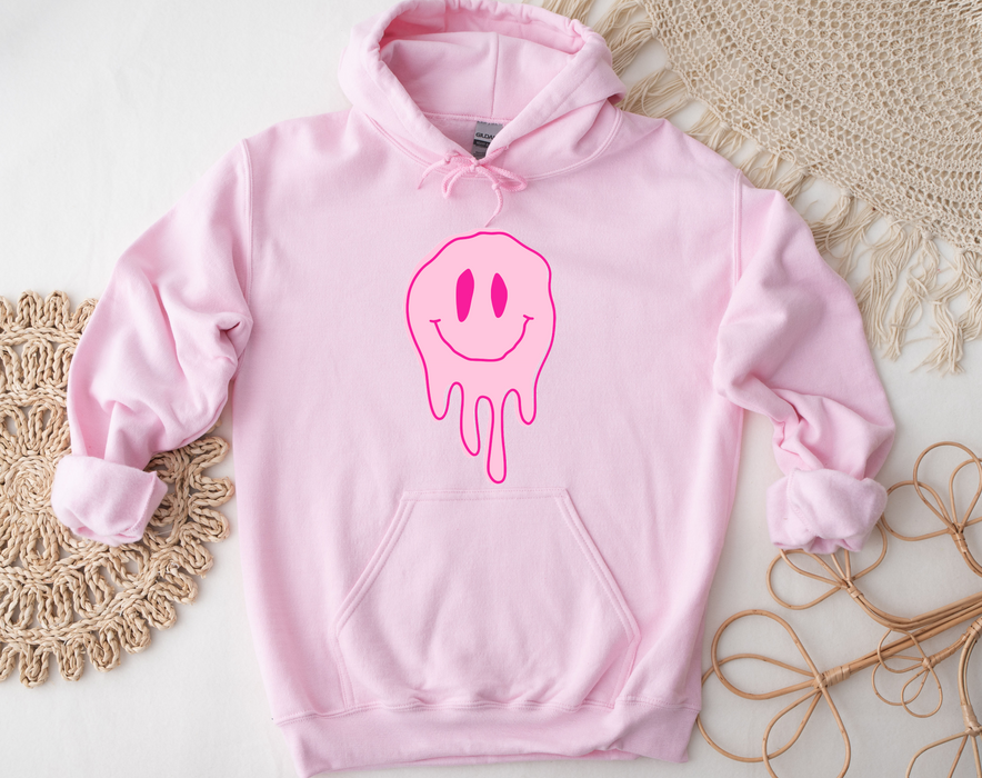 Pink Droopy Smiley Hoodie