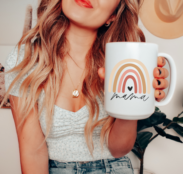 Mama Boho Rainbow Mug 15oz