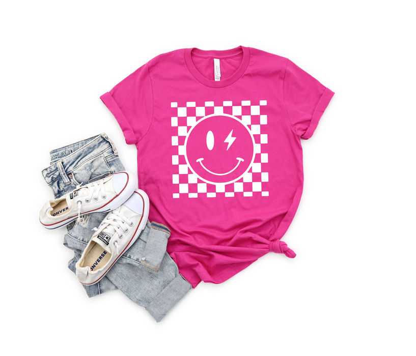 Checkered Smiley Tee