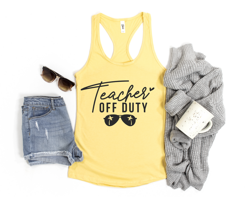 Teacher Off Duty Racerback Tank