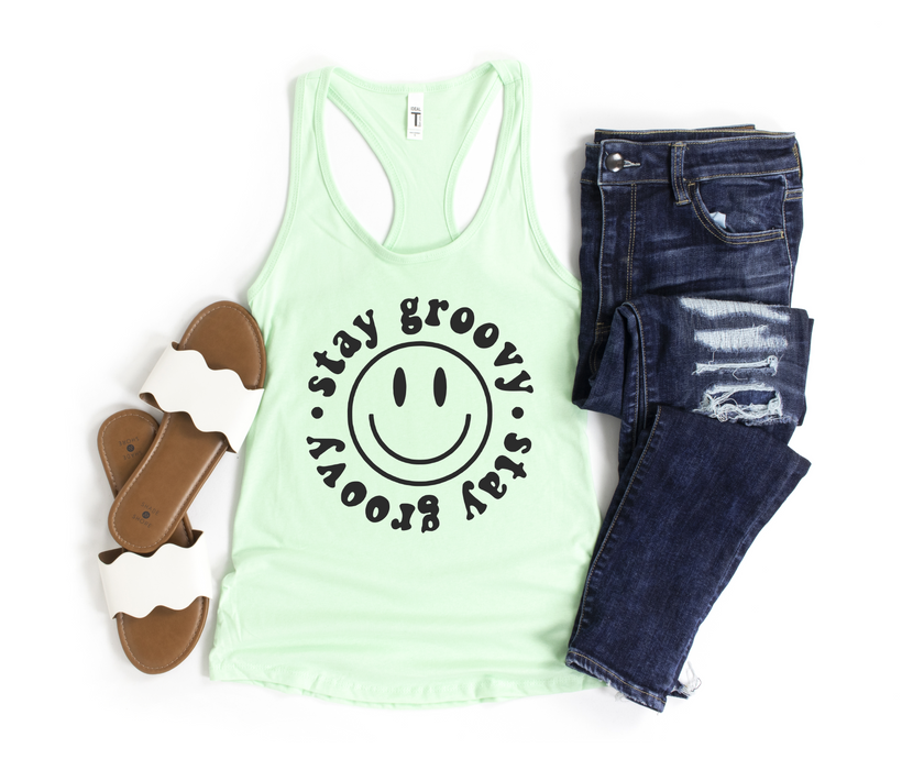 Stay Groovy Racerback Tank